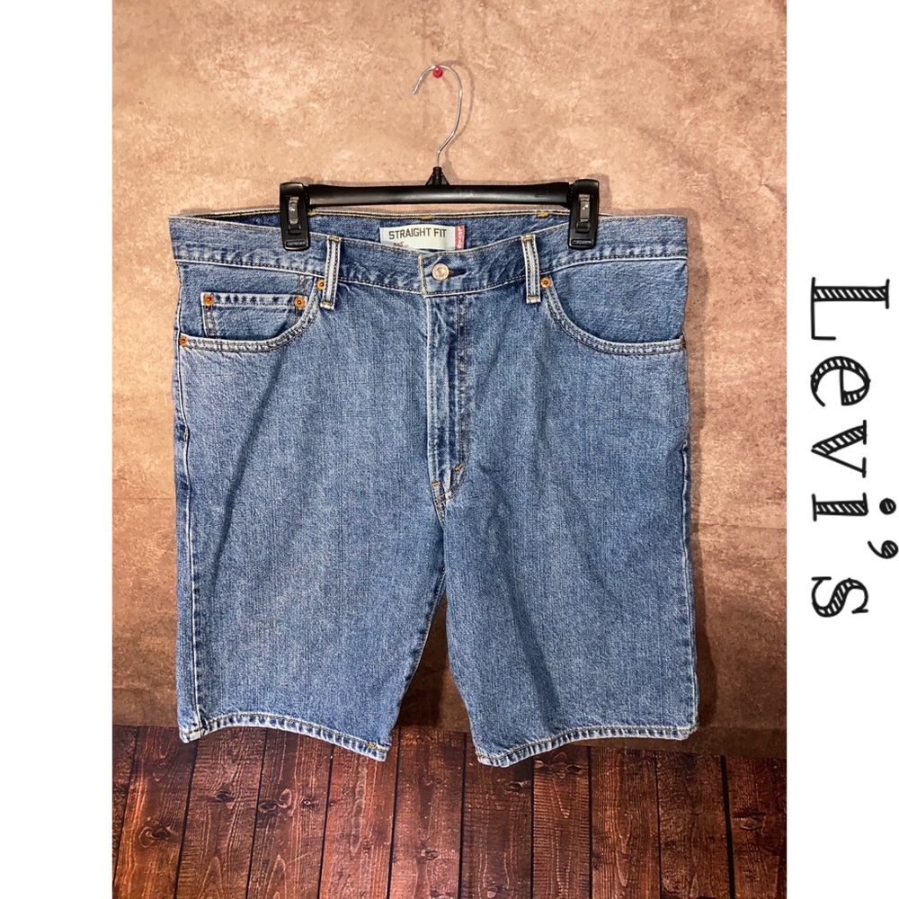 Levi's 505 Shorts Men's 38 Blue Denim Jean Short - straight fit - EUC